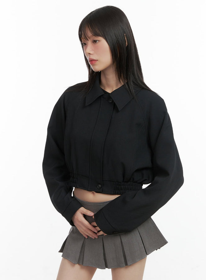 cropped-blouson-jacket-co410 / Black