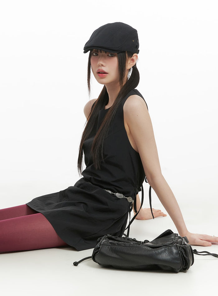 back-strap-mini-dress-ca418 / Black