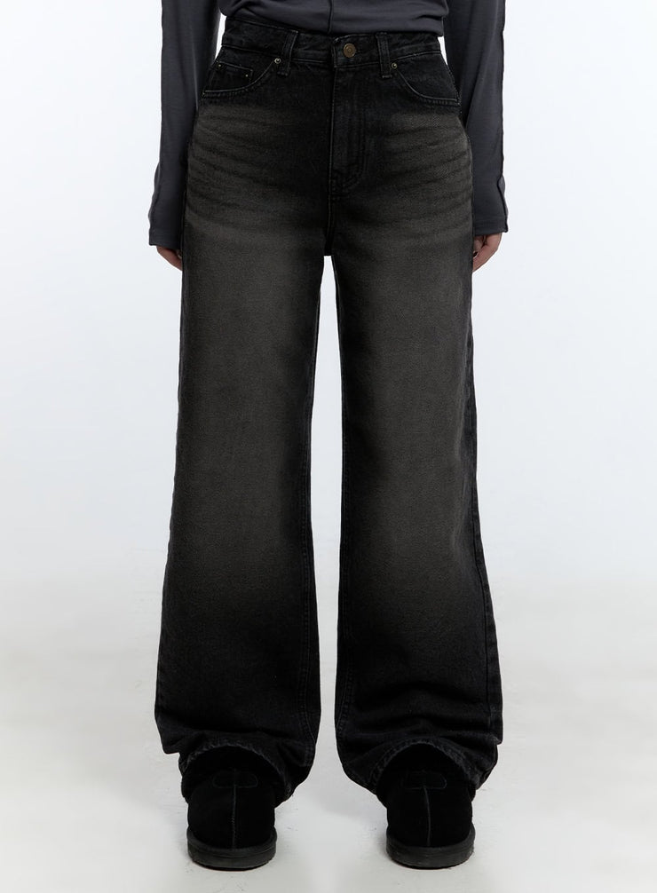 emilia-cotton-wide-leg-jeans-cd420 / Black