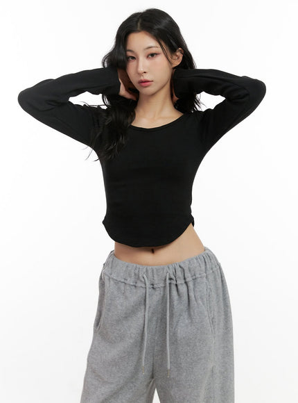 slim-fit-crop-tee-cn416 / Black