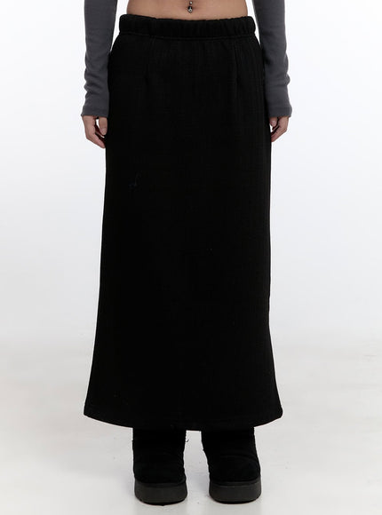 cozy-knit-maxi-skirt-cn422 / Black