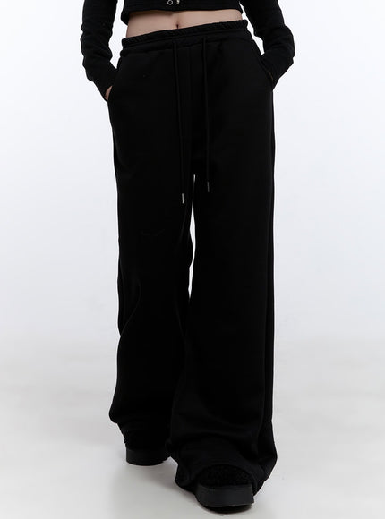 pintuck-detail-sweatpants-cd419 / Black