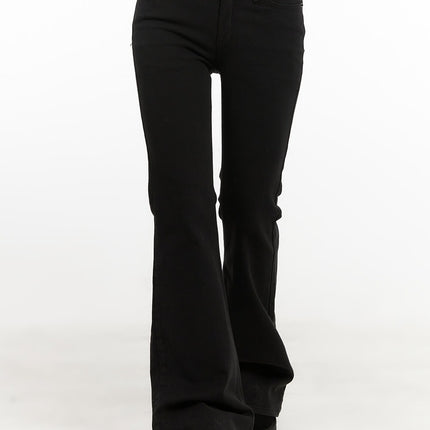 slim-fit-high-waist-trousers-cn428 / Black