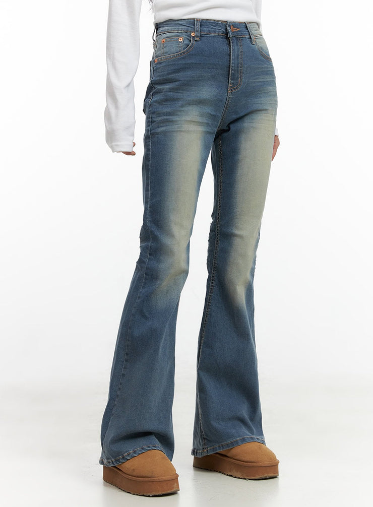 selena-chic-washed-bootcut-jeans-co424 / Blue