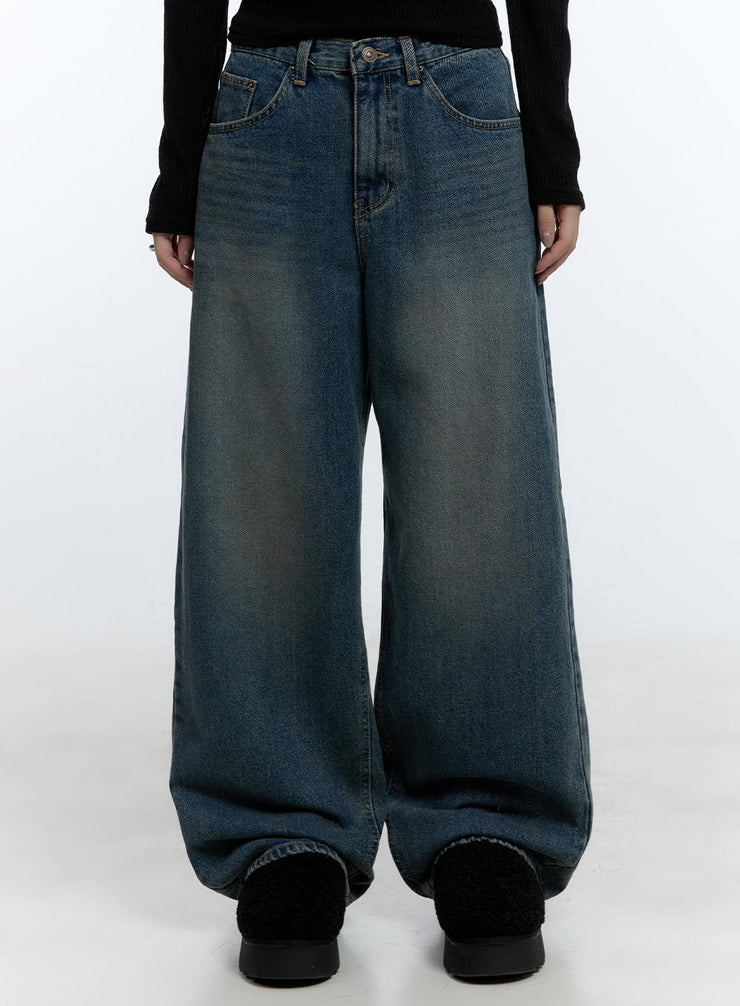 caitlin-wide-fit-washed-jeans-cd424 / Blue