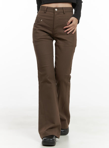 cutline-bootcut-cotton-pants-cs405 / Brown