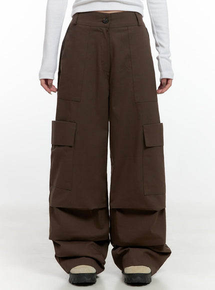 wide-fit-pocketed-cargo-pants-cn411 / Brown