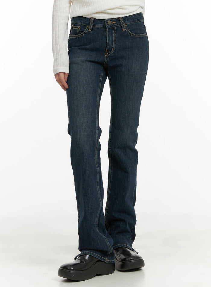 slim-fit-bootcut-jeans-ca418 / Dark blue