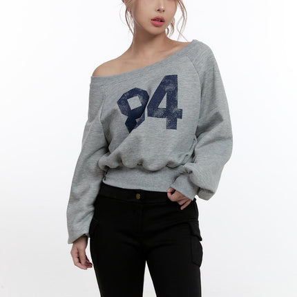 off-shoulder-crop-sweatshirt-cn425 / Gray