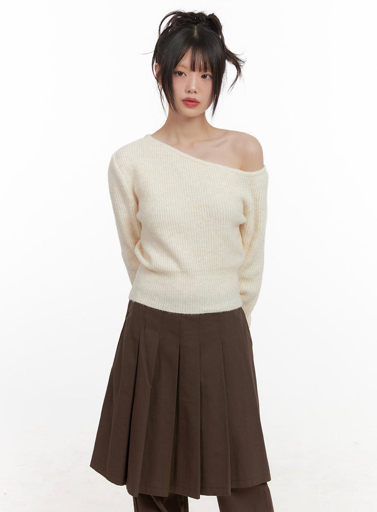 One-Shoulder Wool Blend Sweater CJ506