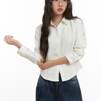 slim-fit-button-up-shirt-cn426 / White