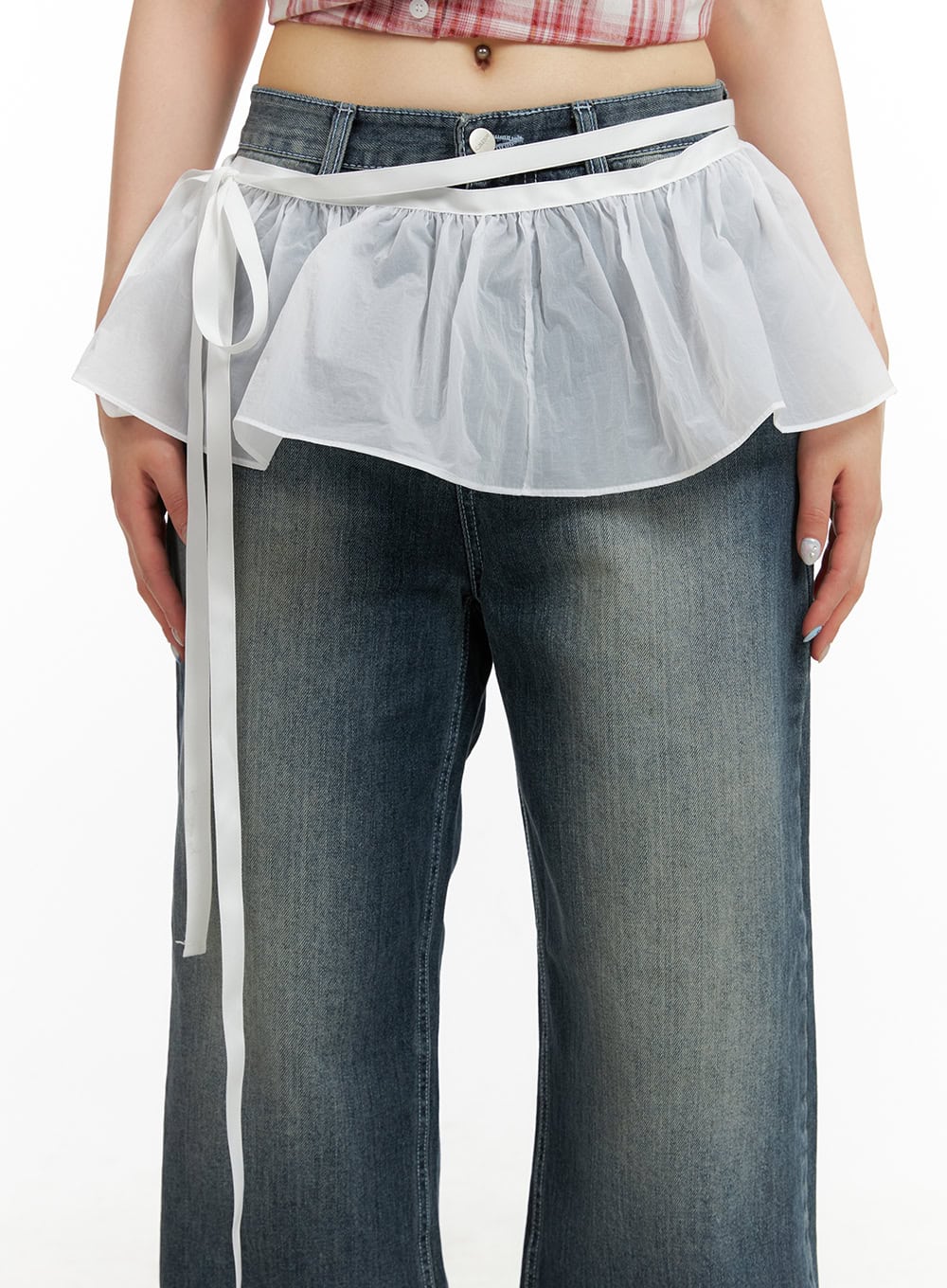 sheer-frill-mini-skirt-wrap-cu425 / White