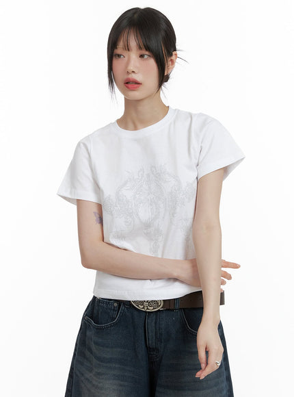 cotton-graphic-tee-cl412 / White