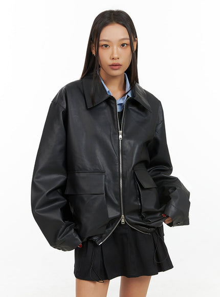 zip-up-oversize-leather-jacket-is427