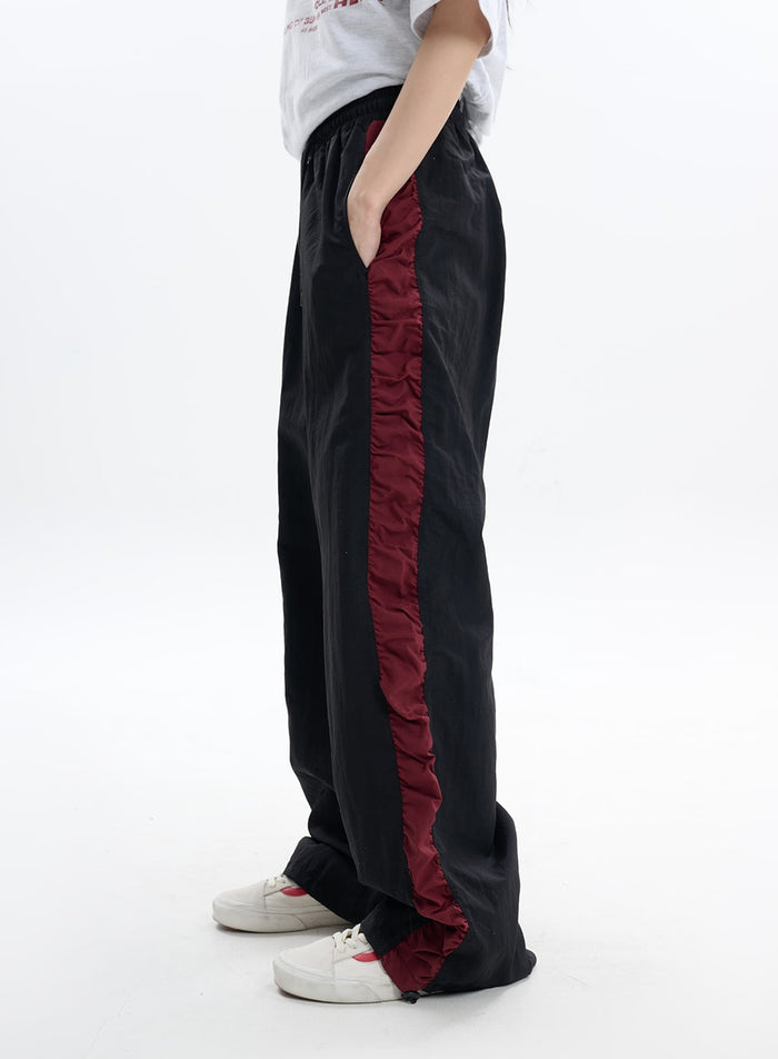 contrasting-wide-pants-if413 / Black