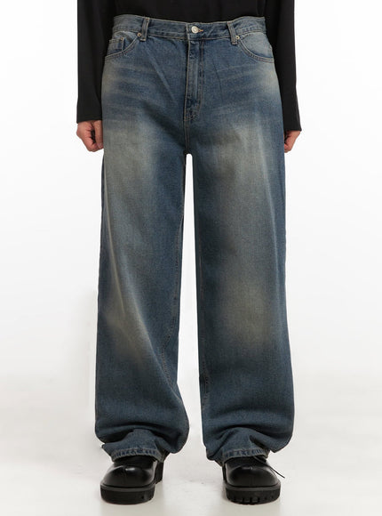 mens-basic-wide-leg-denim-jeans-id427 / Blue