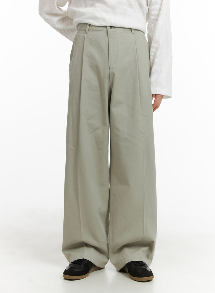 mens-solid-cotton-suit-pants-ia401 / Light gray