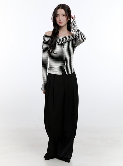 slim-fit-off-shoulder-striped-blouse-on418