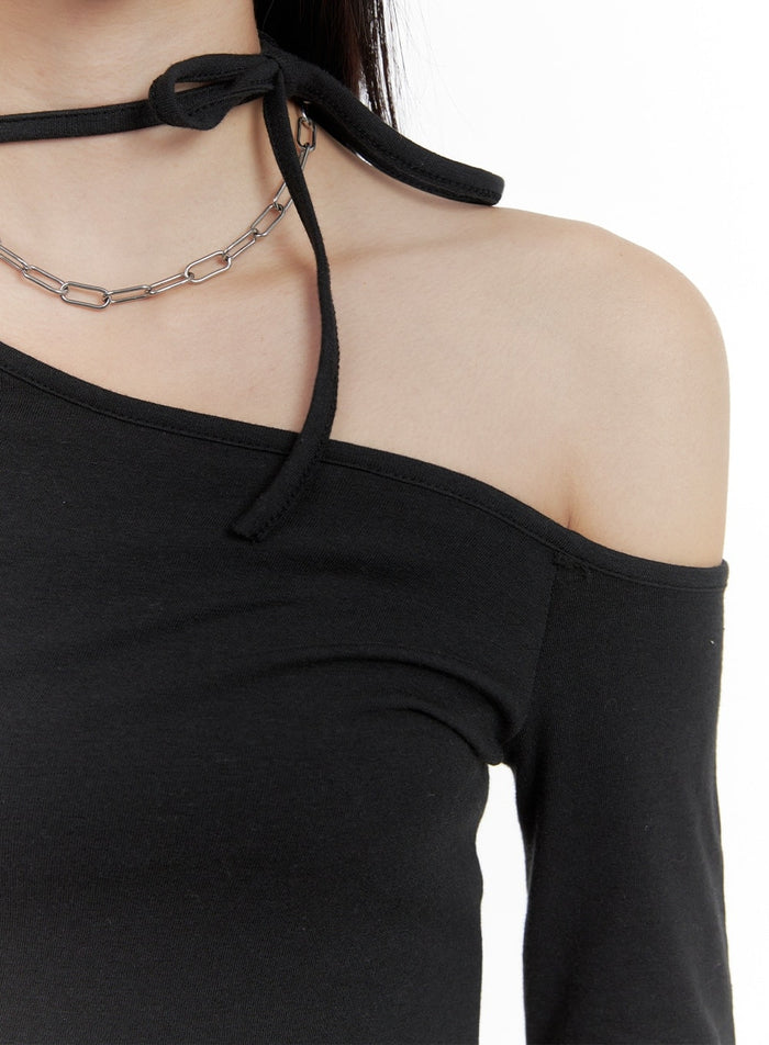 bowknot-asymmetrical-one-shoulder-long-sleeve-ca402