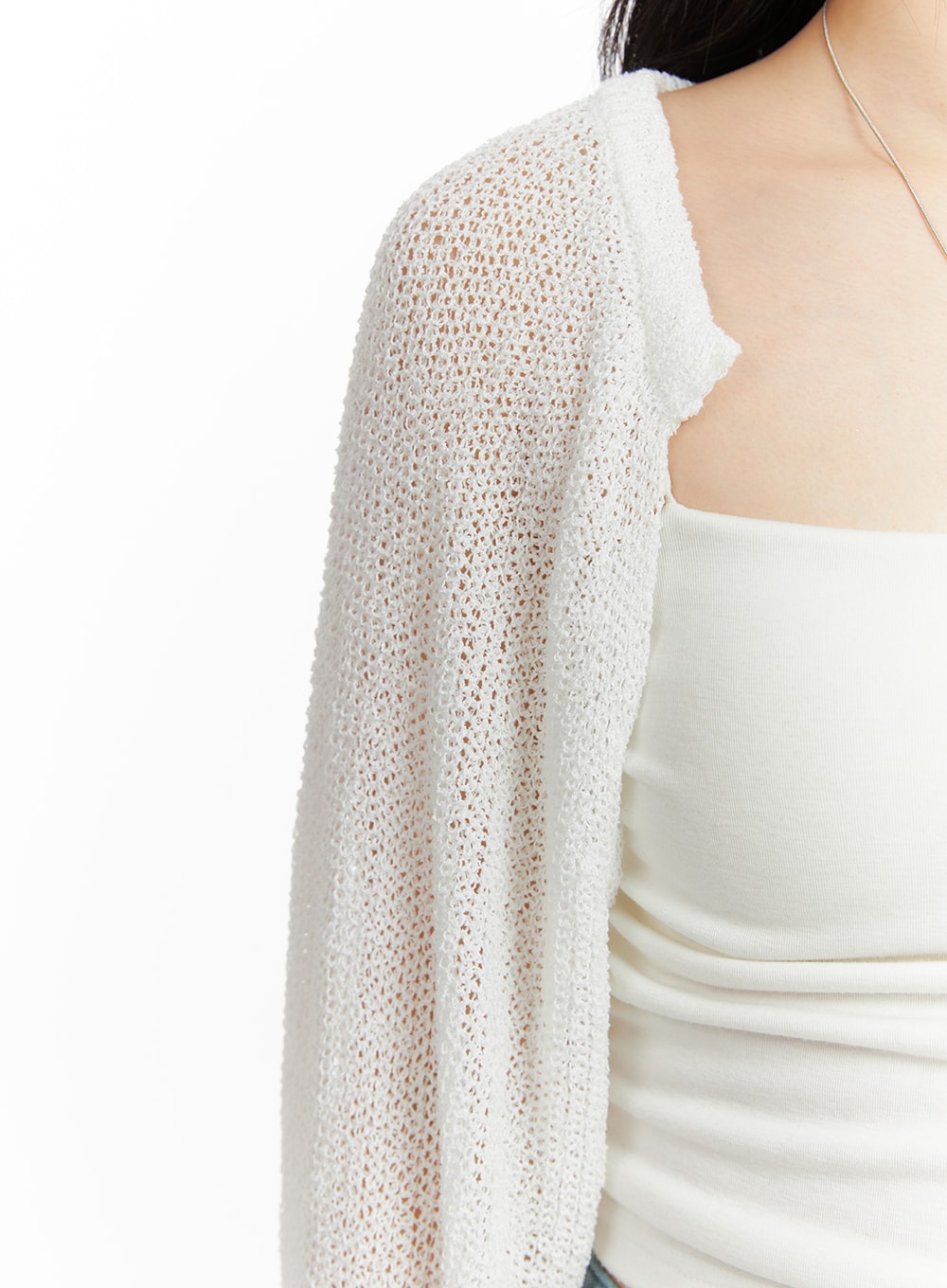 hollow-out-knit-bolero-om412