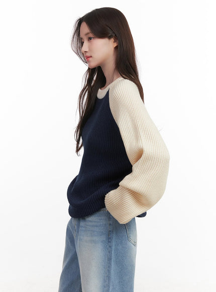 Cozy Knit Contrast Sweater CJ514