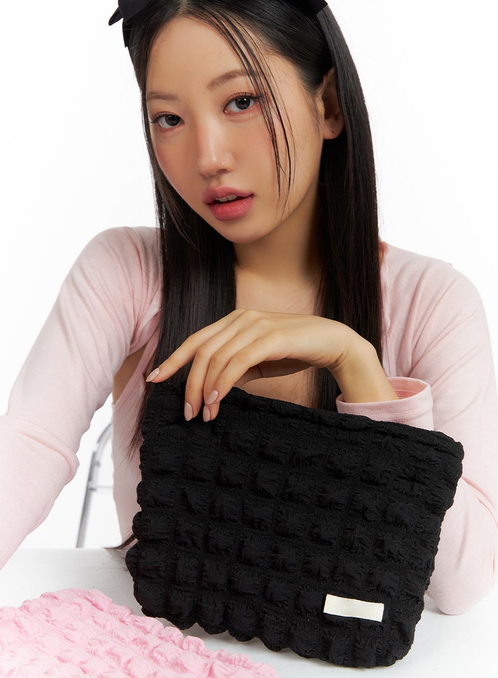 quilted-pouch-if421 / Black
