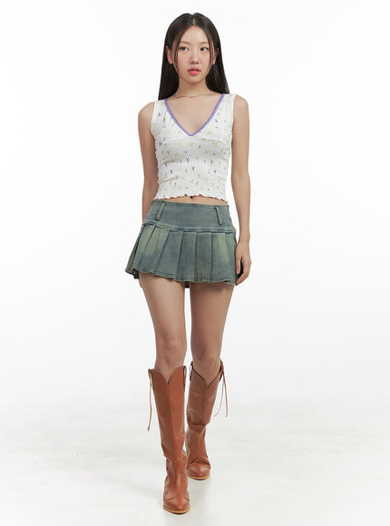 pleated-washed-denim-mini-skirt-og407