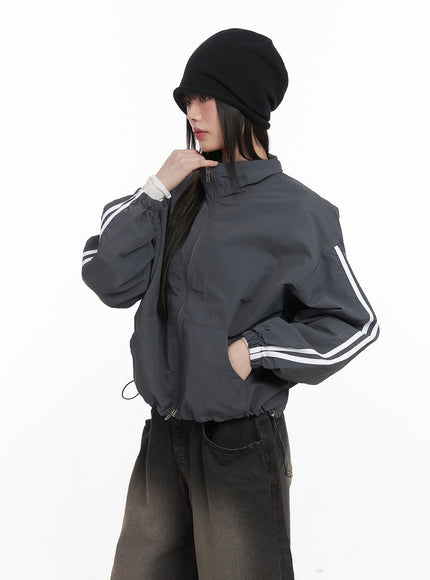 Striped Loose-Fit Windbreaker CJ528