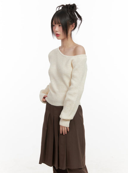 One-Shoulder Wool Blend Sweater CJ506