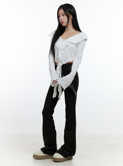 solid-slim-fit-suede-pants-cn408