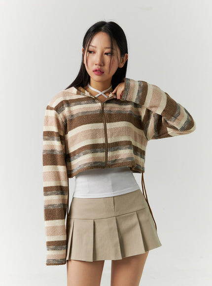 striped-shirring-hooded-crop-sweater-cd301