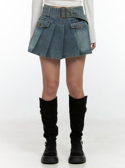 buckle-pocket-washed-mini-skirt-cn401