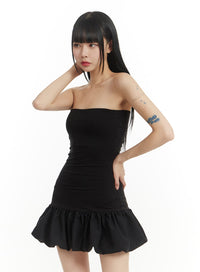 solid-strapless-ruffled-hem-mini-dress-im406