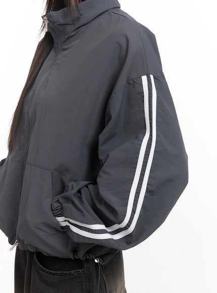 Striped Loose-Fit Windbreaker CJ528