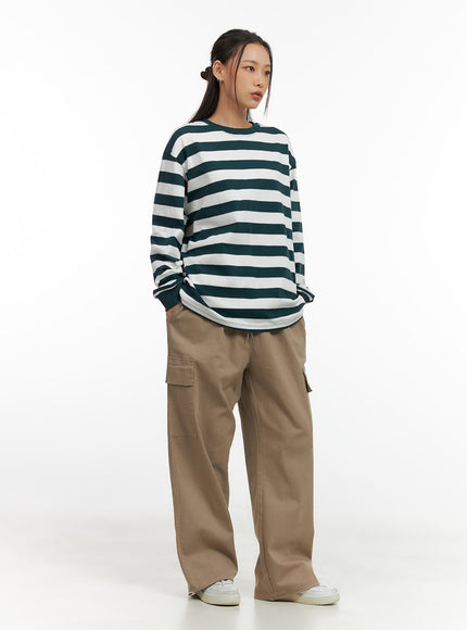 casual-round-neck-stripe-pullover-co424