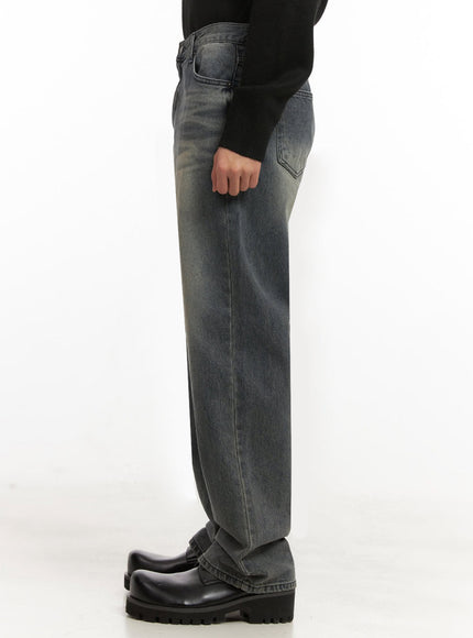 Men's Washed Straight-Leg Denim Jeans ID431