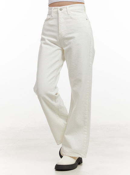 Fleece-Lined Cotton Straight-Leg Trousers CJ515