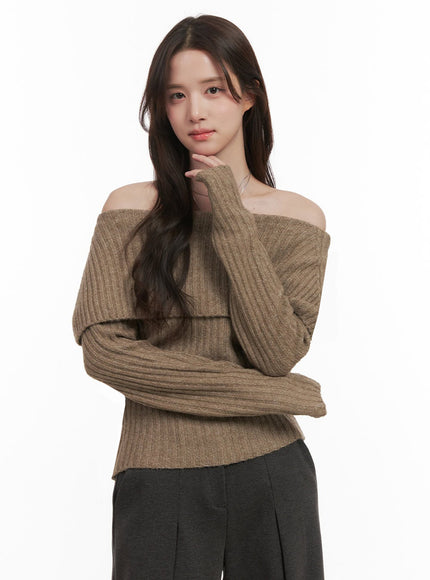 Elegant Off-Shoulder Sweater IJ510