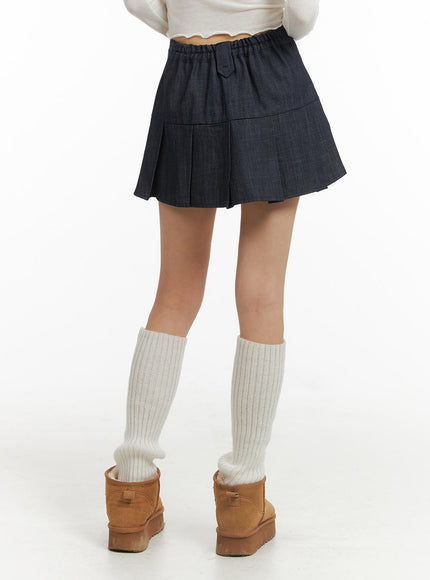 pleated-denim-mini-skirt-cj415