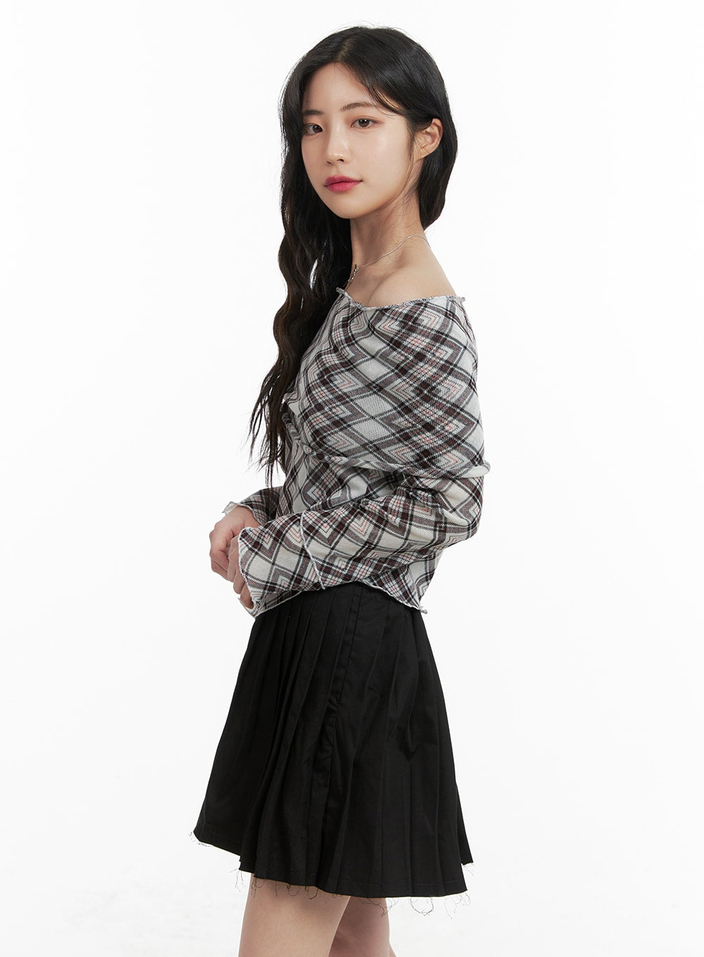 checked-off-shoulder-top-om422