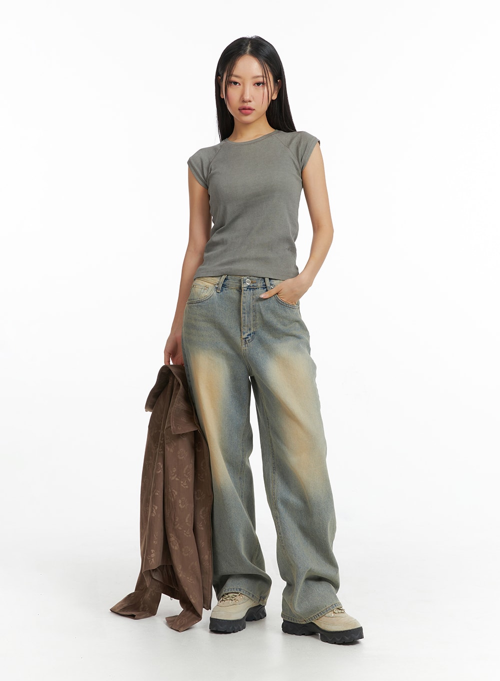Dark Wash Jeans CF303 - Korean Women's Fashion | LEWKIN