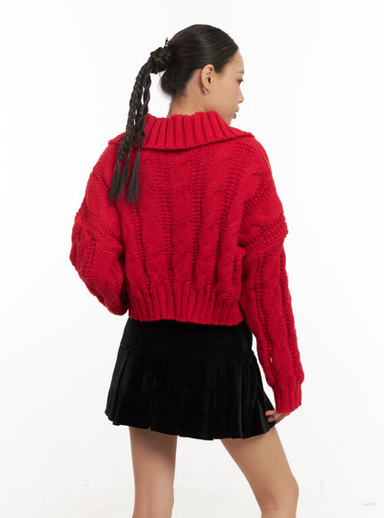 cable-knit-collar-crop-cardigan-cd410