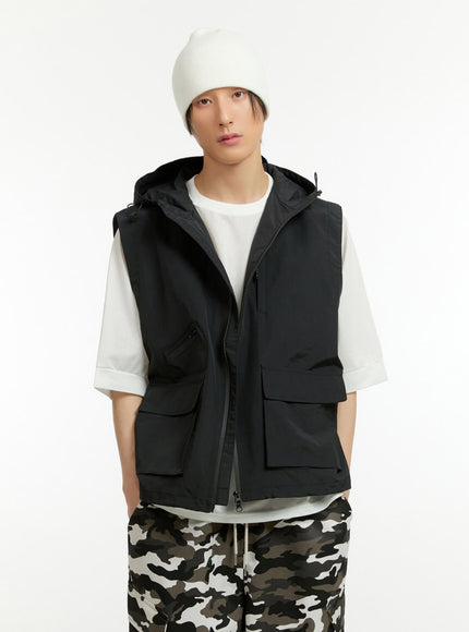 mens-hooded-nylon-vest-il418