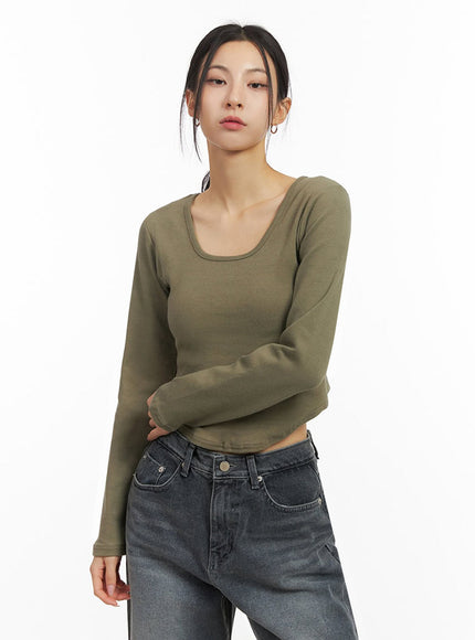 Basic Square-Neck Crop Top ID431