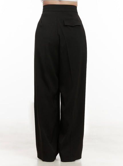 Pintuck Wide-Fit Dress Pants IJ510