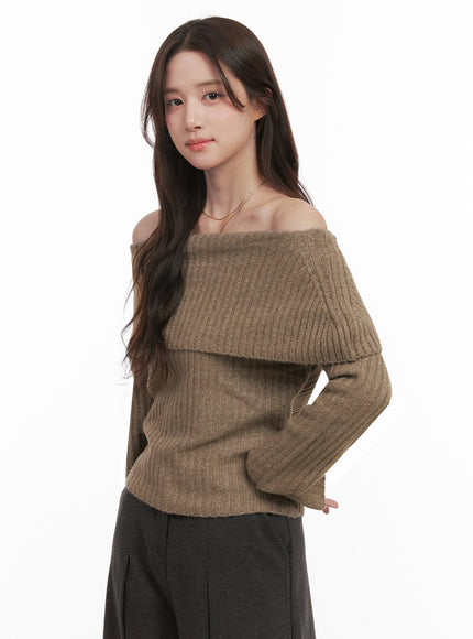 Elegant Off-Shoulder Sweater IJ510