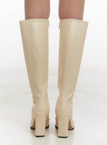 Classic Faux-Leather Knee-High Boots CJ514