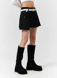 one-pocket-solid-mid-waist-pleated-mini-skirt-cd322