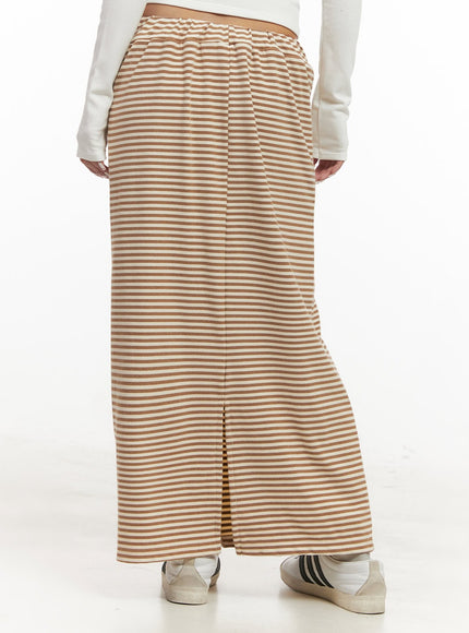 Striped Adjustable Maxi Skirt CJ508