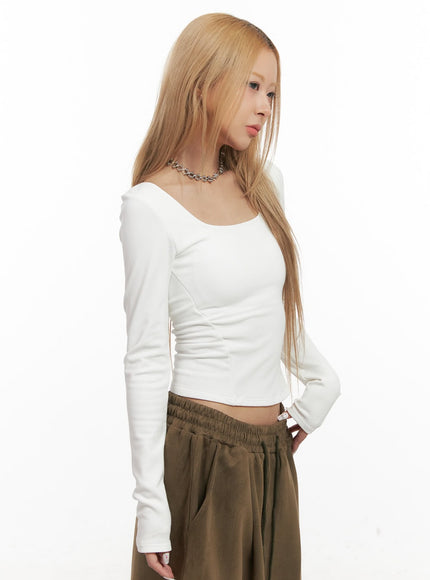 slim-fit-square-neck-cotton-long-sleeve-top-cj507